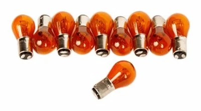1157 AMBER STOCK TAIL LIGHT REAR BRAKE STOP TURN SIGNAL LAMPS BULBS 1157NA x10 - Image 1 of 2