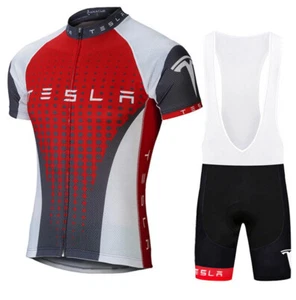 Men Cycling Jersey Bib Short Kit Bike Shirt Clothes Set Ciclismo Bicycle Gel Pad - Picture 1 of 10