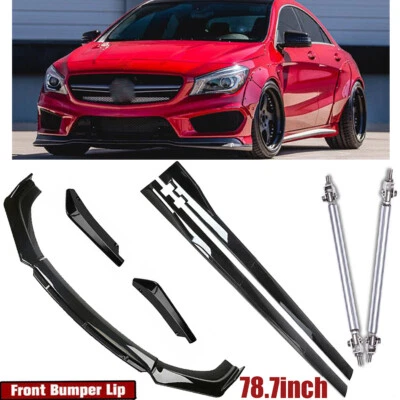 For Mercedes-Benz Front Bumper Lip Spoiler Splitter Side Skirt Rear Strut-Rod - Image 1 of 4