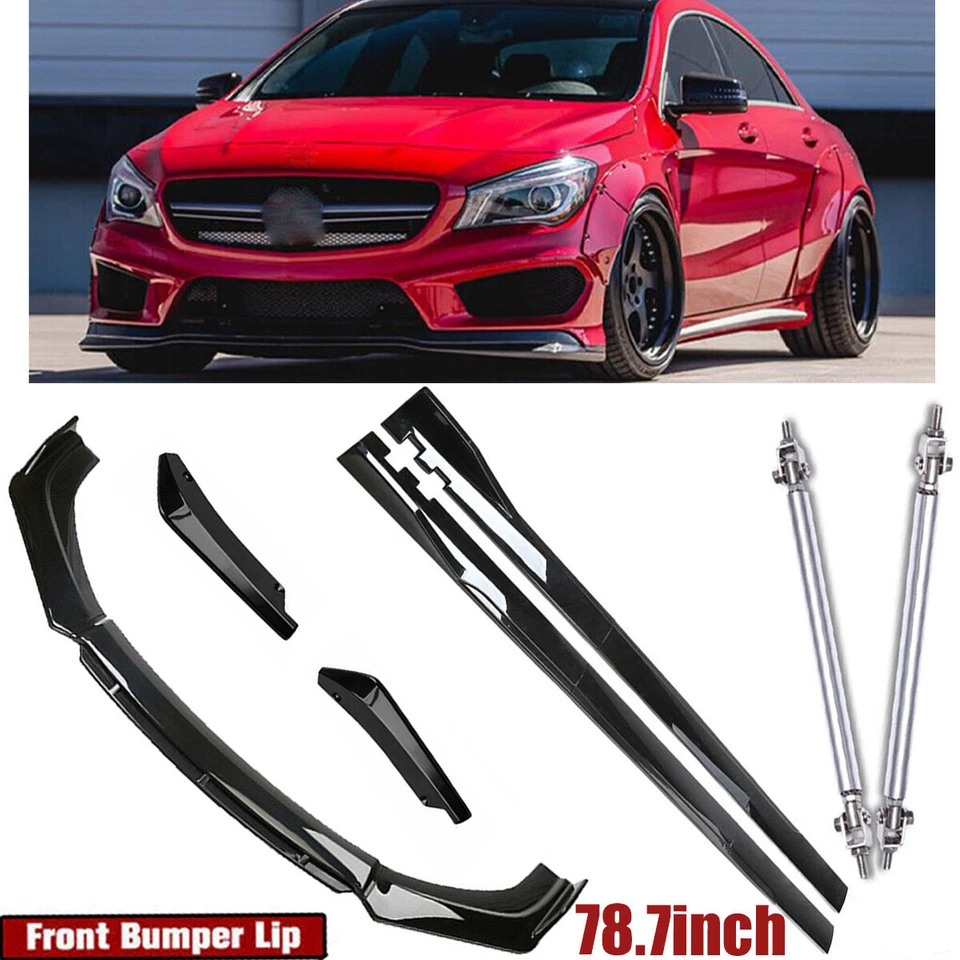 For Mercedes-Benz Front Bumper Lip Spoiler Splitter Side Skirt Rear Strut-Rod Foto 1 de 4