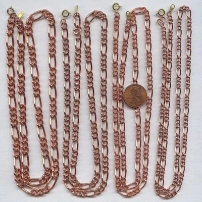 12 PIEZAS COLLARES DE CADENA VINTAGE DE ACERO RECUBIERTO DE COBRE SURTIDO FIGARO 24" T63 Foto 1 de 4