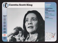 CORETTA SCOTT KING Martin Luther's Wife Photo 1997 GROLIER STORY OF AMERICA CARD