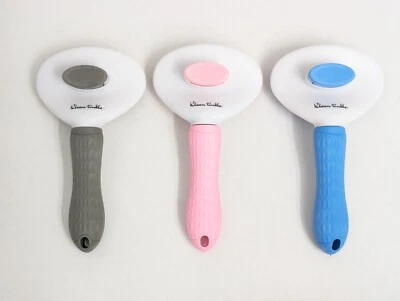 KLEAN TINKLE Cepillo autolimpiante para perros y gatos, elegante rosa, azul o gris