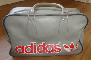 Vintage Adidas Grey Red Peter Black 1970s Holdall Travel Sports Bag 70s 80s - Picture 1 of 12