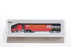 SPEC CAST LIBERTY CLASSCIS PETERBILT 379 WITH FEATHERLITE TRAILER WELLS FARGO 1: - Picture 1 of 4