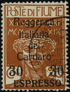 Sellos Italia 1920 Fiume USADOS Sas E3 CV $220,00 181110162 - Imagen 1 de 1