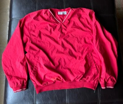 Vintage Rawlings  Waterproof Pullover Men’s Large Red V Neck Jacket Lined Y2K - Image 1 of 4