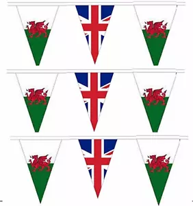 48 PACKS 80th VE Day 2025 Wales Welsh & Union Jack 10M 20 XL Flag Bunting - Picture 1 of 8