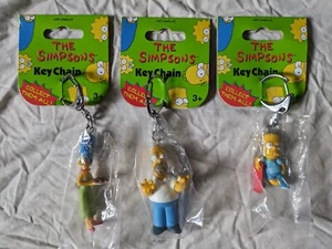 Vivid Imaginations The Simpsons Keyrings - Full Set Homer Marge Bart - Picture 1 of 4