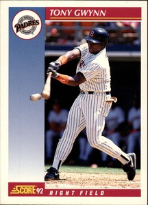 1992 Score San Diego Padres Baseball Card #625 Tony Gwynn
