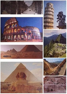 Grafix de Luxe Famille Jigsaw Set 8 Puzzles Huit Wonders Of The Ancien le Monde - Photo 1/10