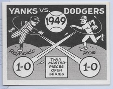 1967 R.G. Laughlin World Series Cards 1949 Series Yankees Beat Brooklyn 4-1
