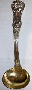 Antique 1885  Tiffany Co Sterling Silver English King 6” Sauce Ladle Gold Wash - Picture 1 of 12