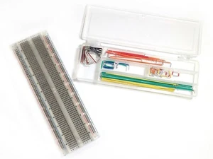 Solderless Clear Breadboard (810 Tie Points) 6.5" x 2.1" with 70 Jumper Wires - Picture 1 of 5