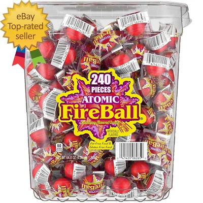 Atomic Fireball, Candy, Cinnamon Flavor, Individually Wrapped, 7.5 G (240 Ct) - Image 1 of 4