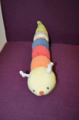 Baby Gund 17" Tinkle Crinkle Rattle Squeak Lagarta Brinquedo de Pelúcia P8 - Imagem 1 de 3