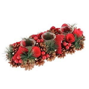 Pinecone Christmas Candle Holder Table Decoration Luxury Festive Centrepiece