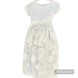 Weißes Kleid Blumenmädchen Kommunion besondere Anlässe Hochzeit Urlaub Party Größe 10 - Bild 1 von 10