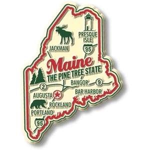 "Imán estatal premium Maine de imanes clásicos, 2,2"" x 3" - Imagen 1 de 5