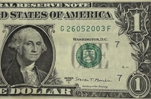 Birthday Note May 26 2003 fancy serial number 1 dollar billG26052003F - Picture 1 of 6