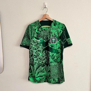 Nike Nigeria National Team Soccer Home Short Sleeve Jersey Green AOP 2022 - Picture 1 of 6