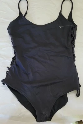 Traje de baño de una pieza Rachel Pally negro liso con tiras S #95304 nuevo sin etiquetas Foto 1 de 2