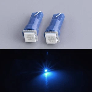 2 pcs Ice Blue T5 Wedge Instrument Panel LED Light Bulb Fit For Vauxhall Corsa D - Picture 1 of 4