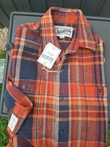 Schott N.Y.C Schott Bros Plaid Flannel Mens M Rust Color SH2135 Brand New Tags - Picture 1 of 23
