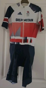 ADIDAS TEAM GB CYCLING ATHLETE ISSUED TOKYO OLYMPICS SKINSUIT SIZE LARGE UNUSED - Picture 1 of 4