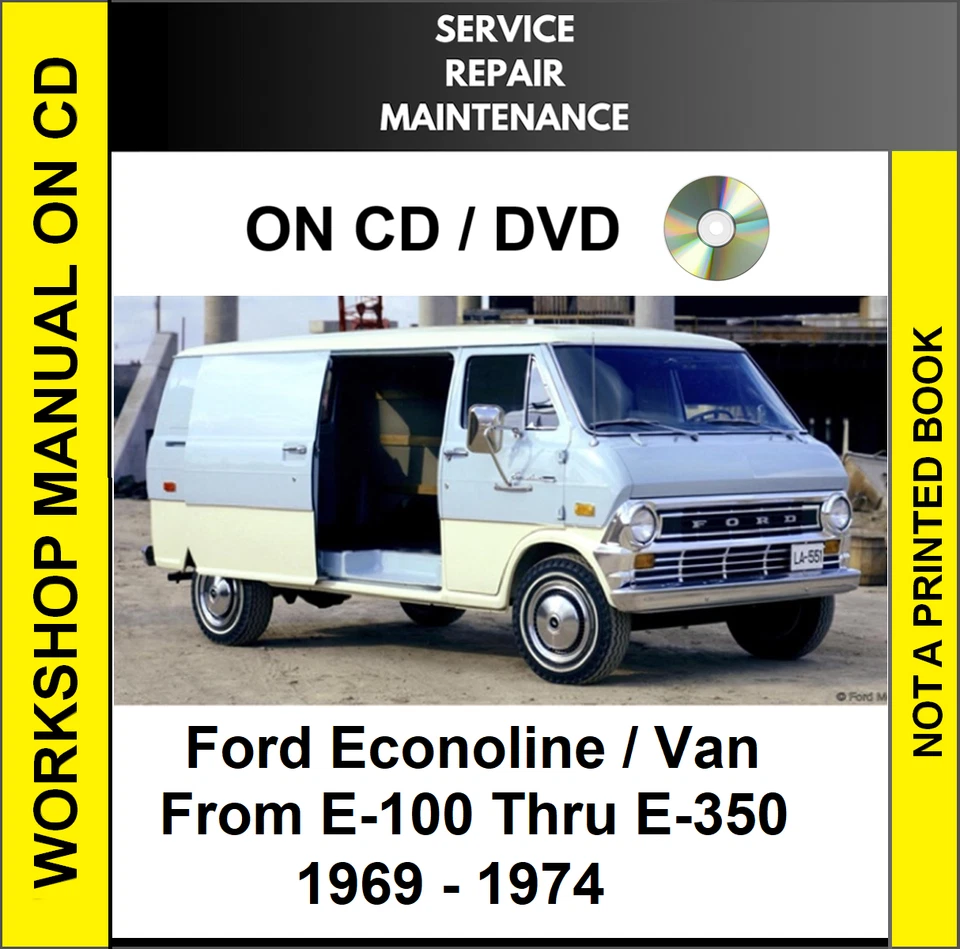 Ford Econoline E-100 1969 1970 1971 1972 1973 servicio reparación taller manual cd Foto 1 de 1