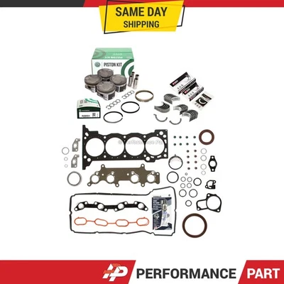Full Gasket Set Pistons Bearings Fit 05-16 Toyota Tacoma 2.7L DOHC 16V 2TRFE - Image 1 of 4