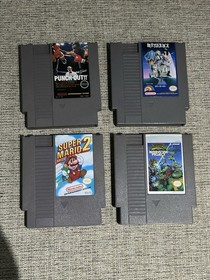 Nintendo NES Game Lot: Punch-Out!!, Beetlejuice, Super Mario Bros. 2, TMNT