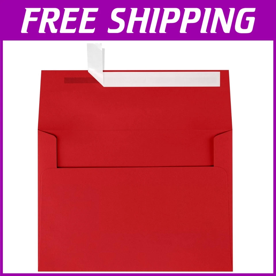 Sobres auto-sellados A7 rojo rubí | 250 unidades | Perfecto para todas las ocasiones Foto 1 de 4