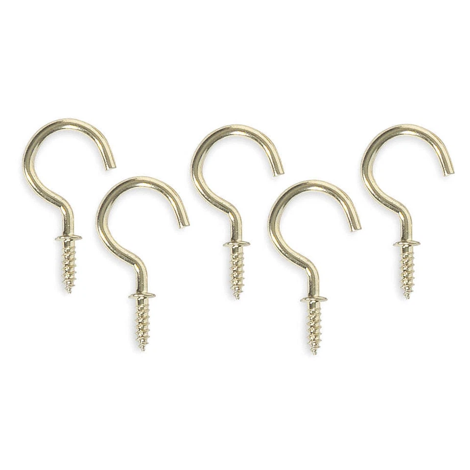 GRAINGER APPROVED 1WBJ6 Cup Hook, Brass, Steel, 1 3/8 in D, PK20 1WBJ6 - Image 1 of 1