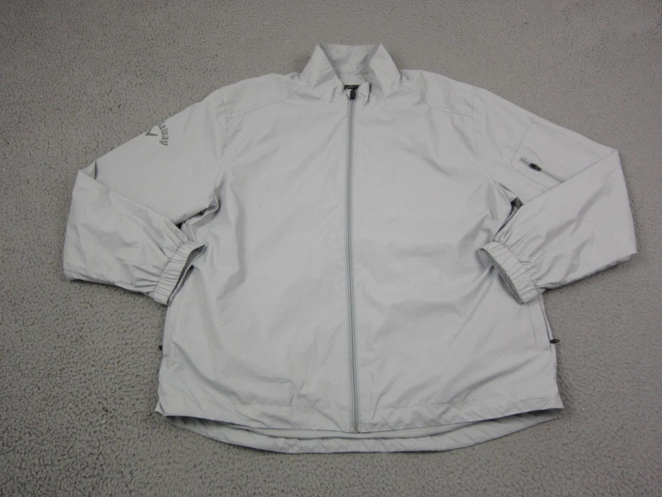 Chaqueta cortavientos Callaway para hombre grande gris golf cremallera completa rendimiento atlético Foto 1 de 4