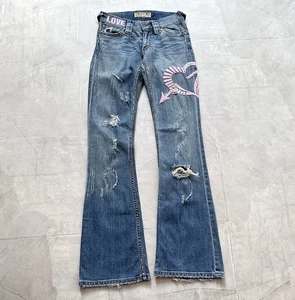 Y2K Allen B Hysteric Glamour Style Distressed Punk Jeans Tripp NYC Vibe - Picture 1 of 17