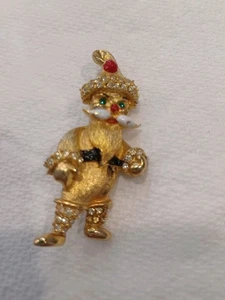 Vintage Weiss Weihnachtsmann Brosche Weiss - Bild 1 von 7