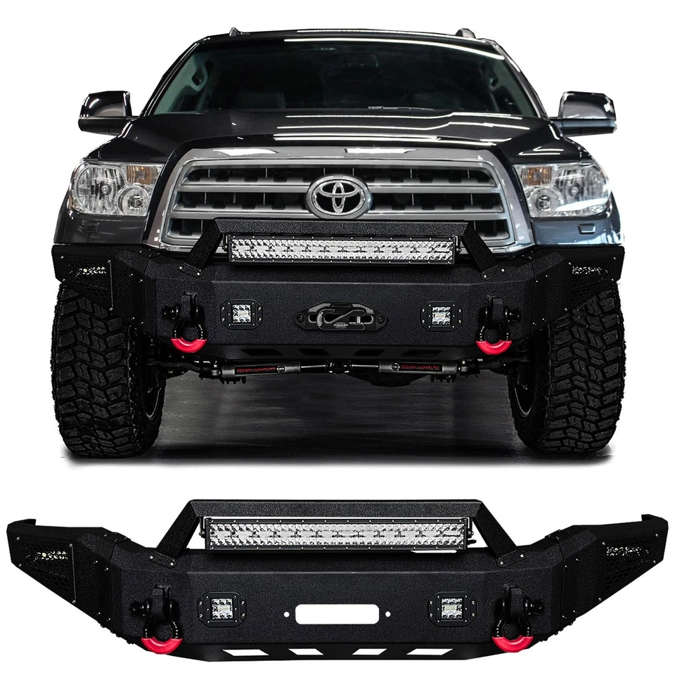 Vijay Fits 2008-2013 Toyota Sequoia  Front Bumper w/ Winch Plate and LED Lights Foto 1 de 4