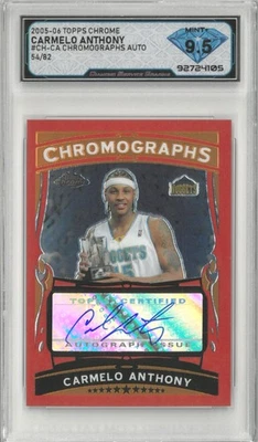 2005-06 Topps Chrome CARMELO ANTHONY Chromagraphs Auto /82 💎 DSG 9.5 Mint+ - Image 1 of 2