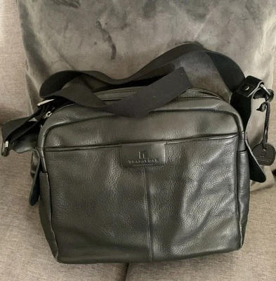 Trafalgar Black Pebbled Leather Messenger Bag - Image 1 of 4