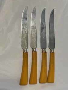 Vintage E Parker & Sons 3709 Sheffield England Steak Knife 4 Piece Set - Picture 1 of 11