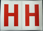 75mm 3" Red on White Sticky Letters, Lettering Stickers, Plastic Labels