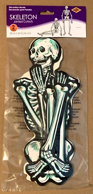 Beistle Vintage Retro 22" Jointed Skeleton Cutouts 2CT NIP