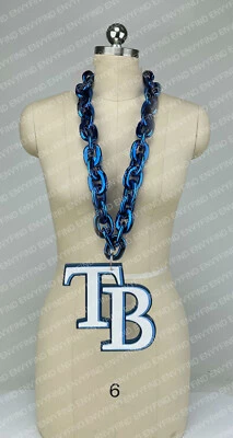 New MLB TAMPA BAY RAYS BLUE Jumbo Big Fan Chain Necklace Foam MI USA - Image 1 of 3