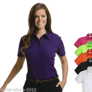 Blusa señora manga corta negocios ocio 34 36 38 40 42 44 46 XS-3XL 6 colores - Imagen 1 de 5
