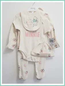 Disney Baby Girls Winnie The Pooh Character 4pc Starter Set Cream Newborn-6m NEW - Picture 1 of 18