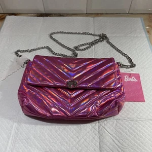 Barbie Pink Quilted Crossbody Bag Brand New Sold Out Claires Puff Clutch Purse - Picture 1 of 5