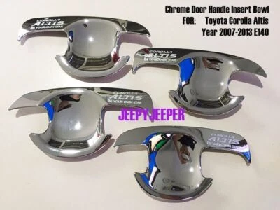 TAMPA DE MAÇANETA DE PORTA CROMADA INSERÇÃO TIGELA ACABAMENTO PARA TOYOTA COROLLA ALTIS 2007-13 E140 - Imagem 1 de 4