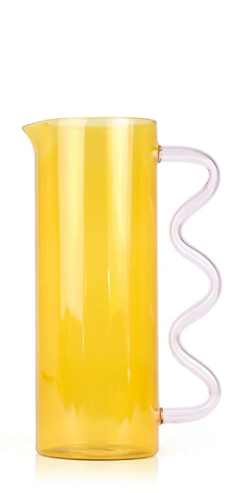 SOPHIE LOU JACOBSEN WAVE PITCHER YELLOW & PINK - Image 1 of 4