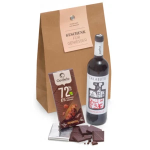 GESCHENK FÜR GENIESSER | Präsent-Box | Rotwein aus Spanien & dunkle Schokolade - Bild 1 von 4